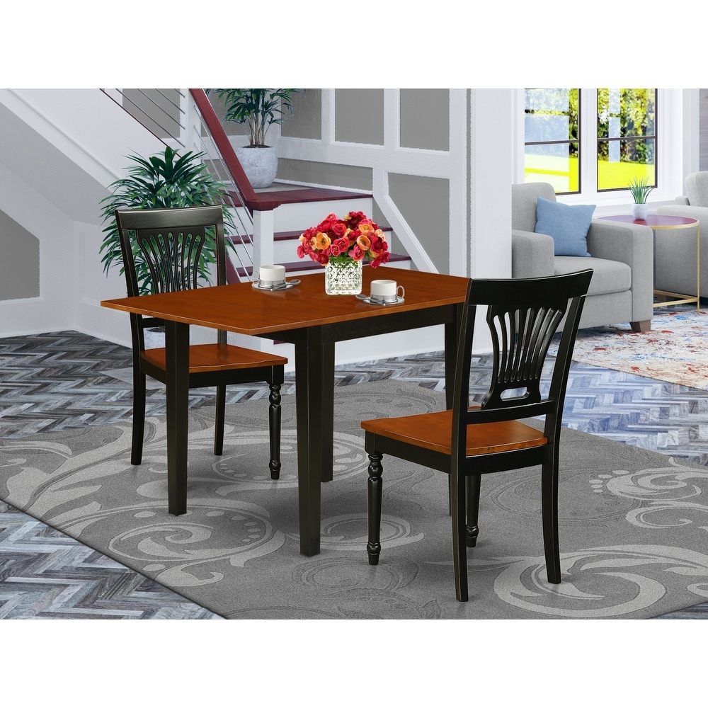 East West Furniture Modern Dining Table Set  a Rectangle Wooden Table and Kitchen Dining Chairs  Black   Cherry (Pieces Option)