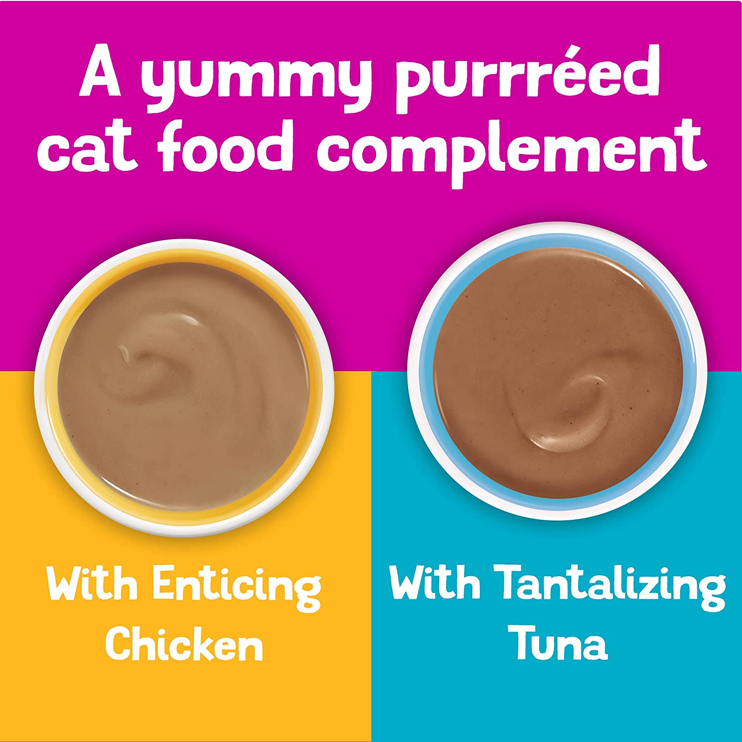 Purina Friskies Pureed Cat Food Topper Variety Pack Lil' Shakes with Chicken and with Tuna Varieties - (18) 1.55 oz. Pouches