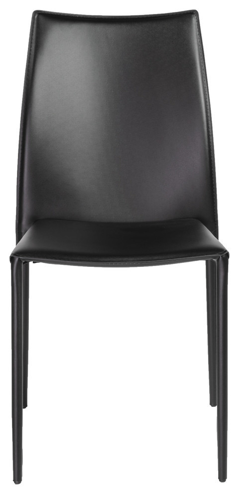 The Dubai Stacking Side Chair  Leather  Set of 2   Midcentury   Dining Chairs   by Euro Style  Houzz