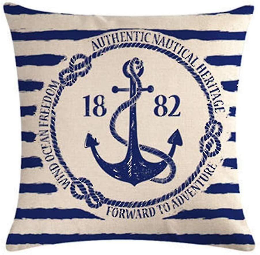 4 Pcs Pillow Case Sailing Navigation Compass Decorative Pillow Cover Cotton Linen Throw Pillowcases