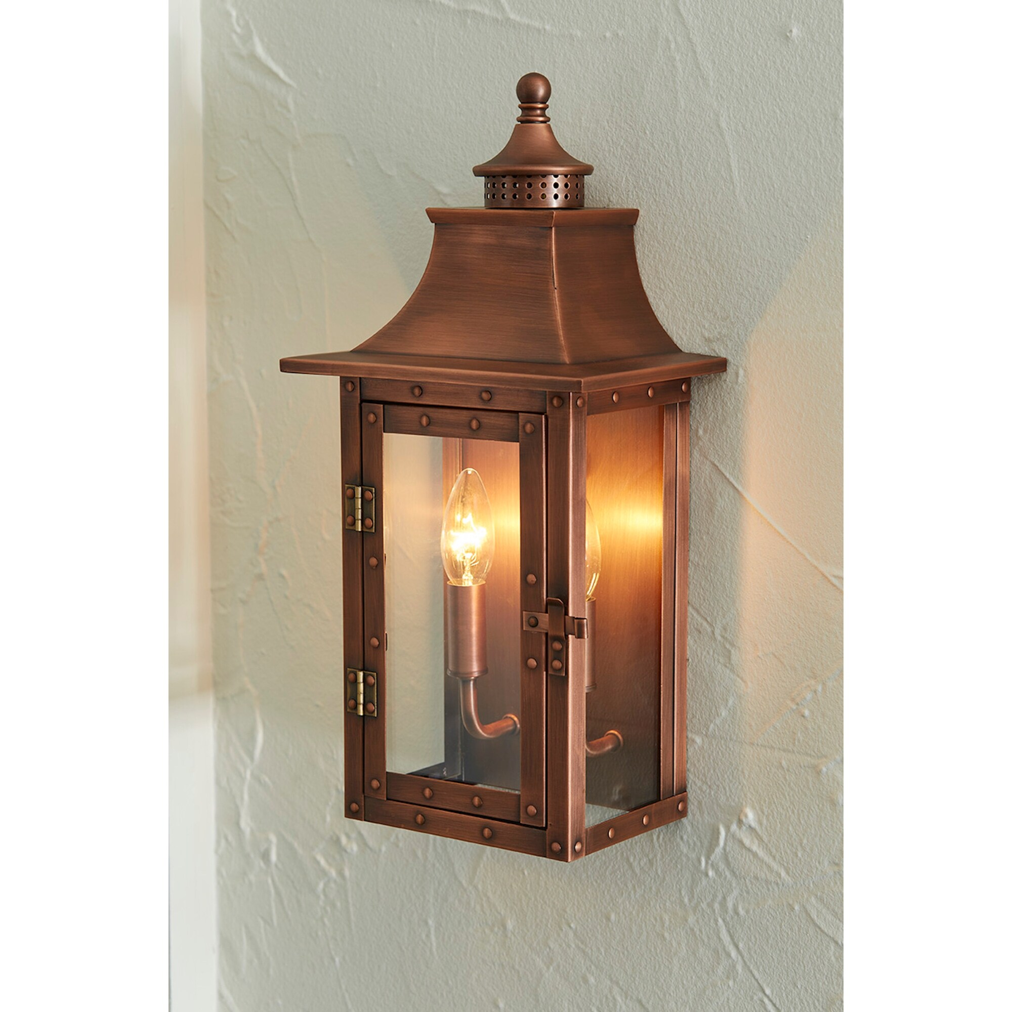 St. Charles 2 light Copper Patina Outdoor Wall Mount