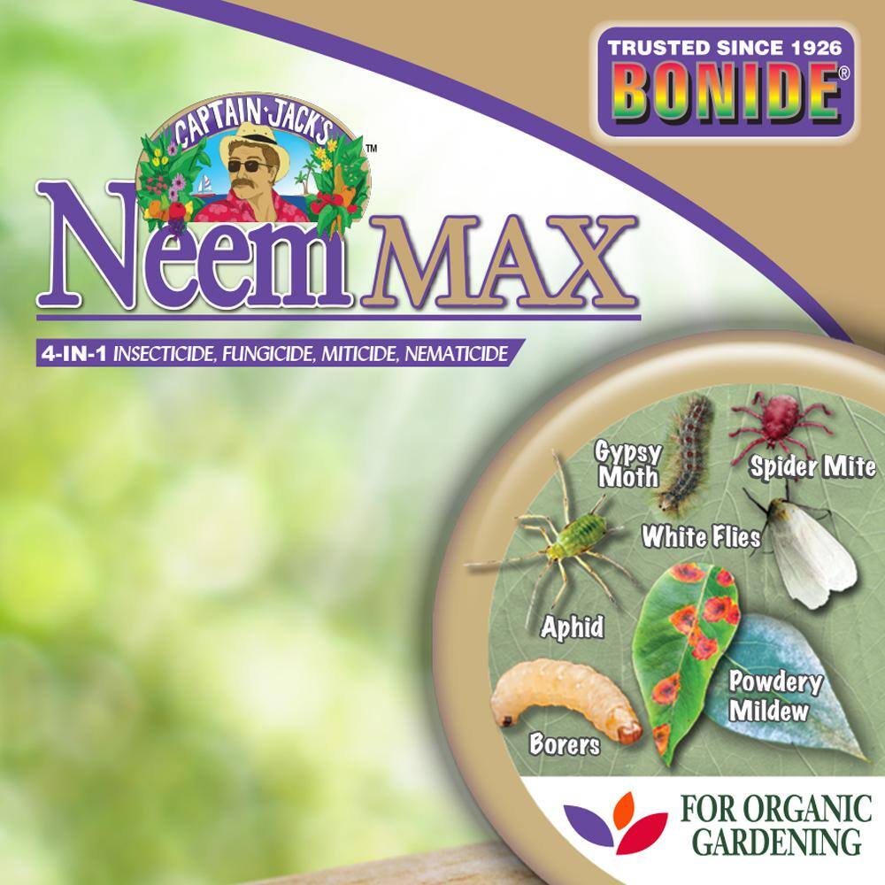 Bonide Captain Jack's Neem Max 8 oz Concentrated Cold Pressed Neem Oil Insecticide Fungicide Miticide and Nematicide 020