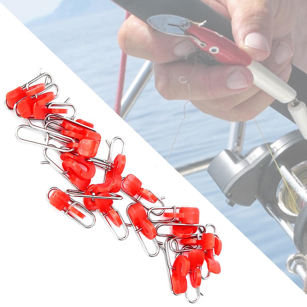 30 Pcs Durable Pe Lures Bait Clip Fishing Hook Decoupling Accessories(red)