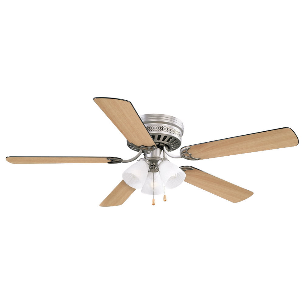 Design House Millbridge LED Reverse Flow Ceiling Fan in Satin Nickel， 52-Inch