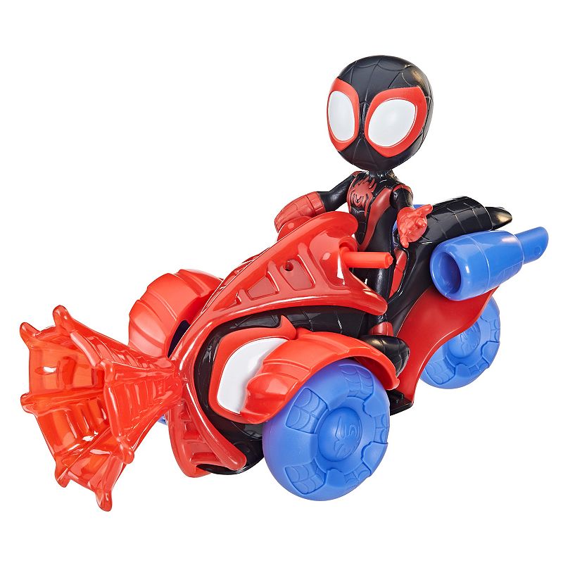 Marvel Spidey and His Amazing Friends Miles Morales Spider-Man Techno Racer Set by Hasbro