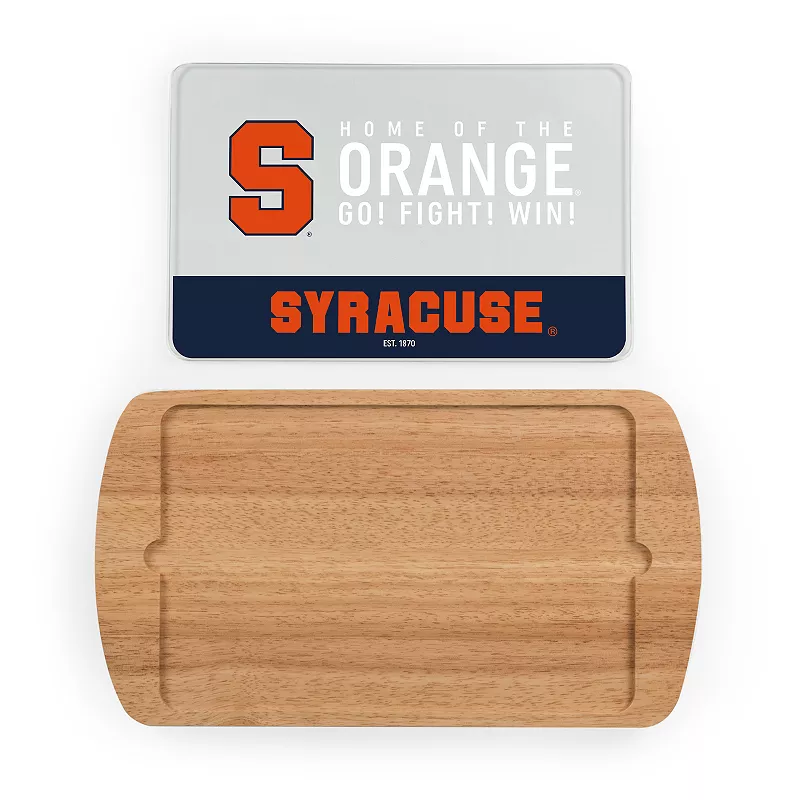 Picnic Time Syracuse Orange Glass Top Serving Tray