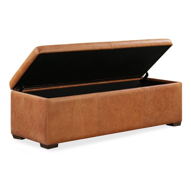 Dani Storage Ottoman Cognac Tan Poly amp Bark