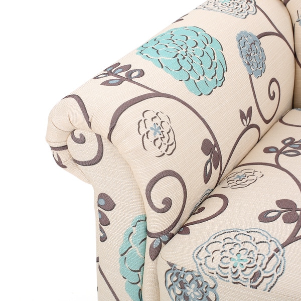 Merritt Floral Fabric Tufted Club Chair by Christopher Knight Home