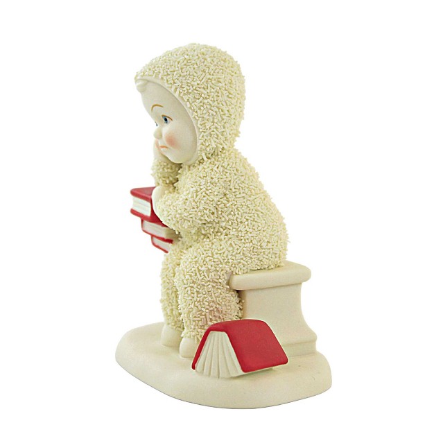 Snowbabies So Many Books So Little Time One Figurine 4 0 Inches Department 56 Reading Leisure 6012349 Porcelain Off white