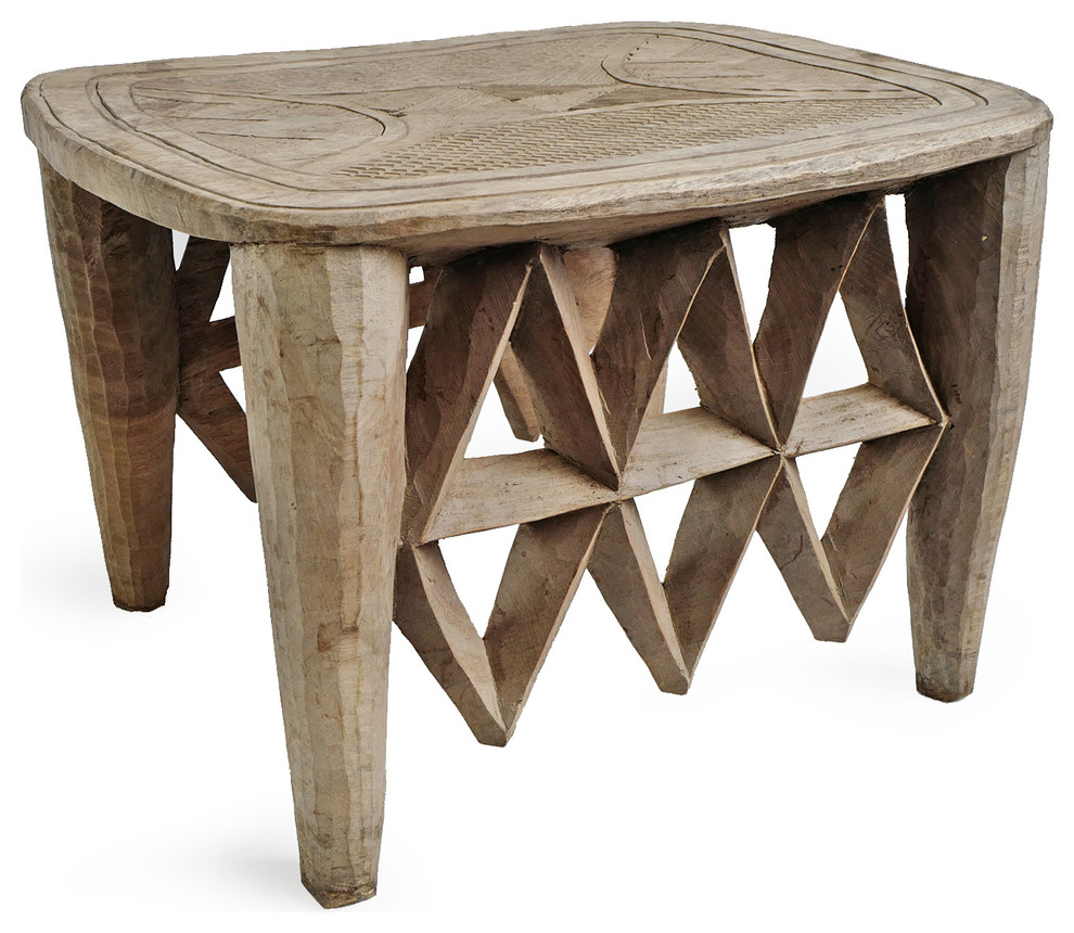 Consigned Nupe Tribal Stool Table   Rustic   Side Tables And End Tables   by Design Mix Furniture  Houzz