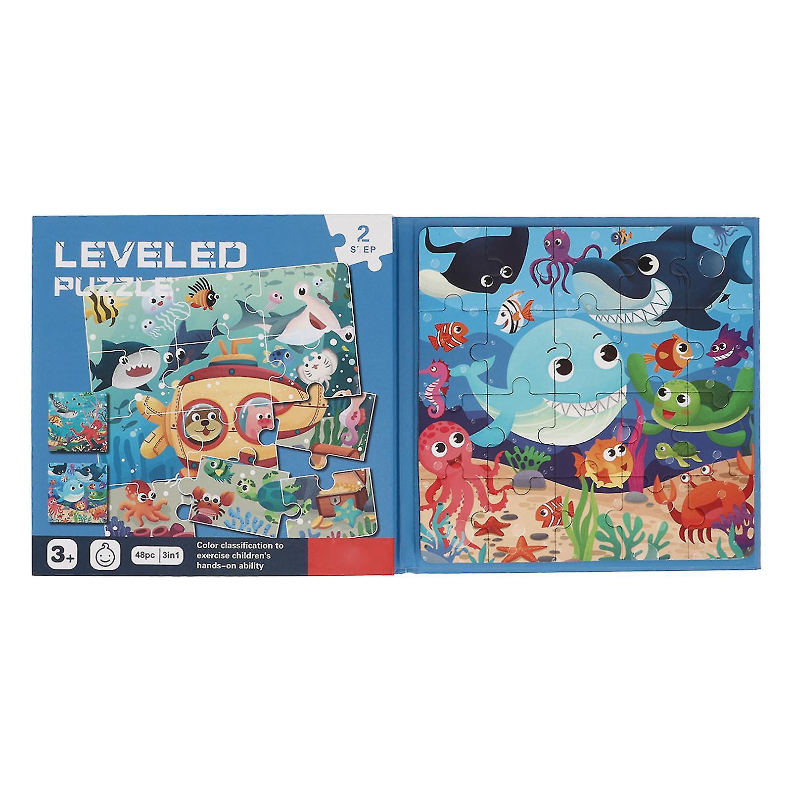 3 in 1 Kids Magnetic Puzzles Book Various Patterns Clear Printed Educational Hands On Jigsaw Toy