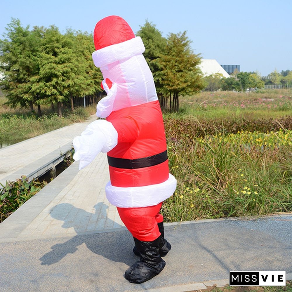 Christmas Inflatable Santa Claus Costumes Adult Kids Snowman Fancy Dress Halloween Carnival Cosplay Outfit Birthday Party Suit