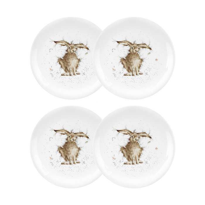 Royal Worcester Wrendale  Rabbit Plate Hare Brained - Set of 4