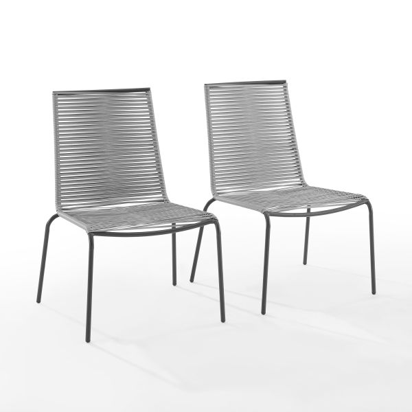 Fenton 2Pc Outdoor Wicker Stackable Chair Set