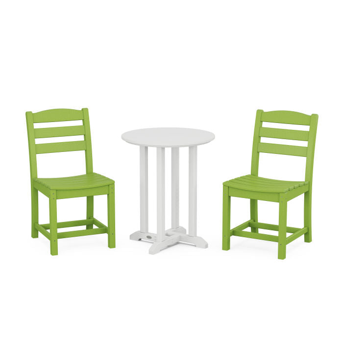 Polywood La Casa Café Side Chair 3-Piece Round Dining Set PWS1300-1