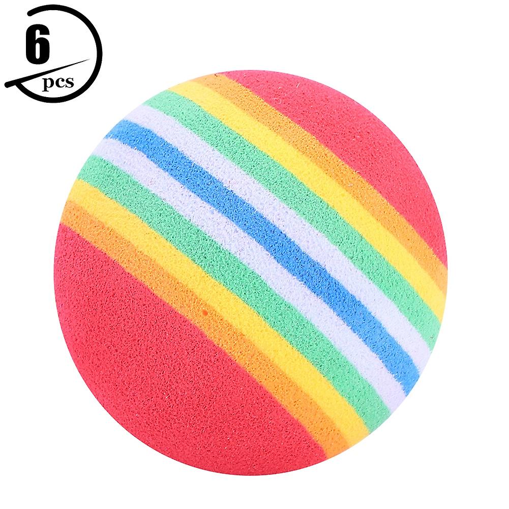 6pcs 4cm Durable Eva Golf Rainbow Balls Golfer Practice Indoor Training Accessory Red