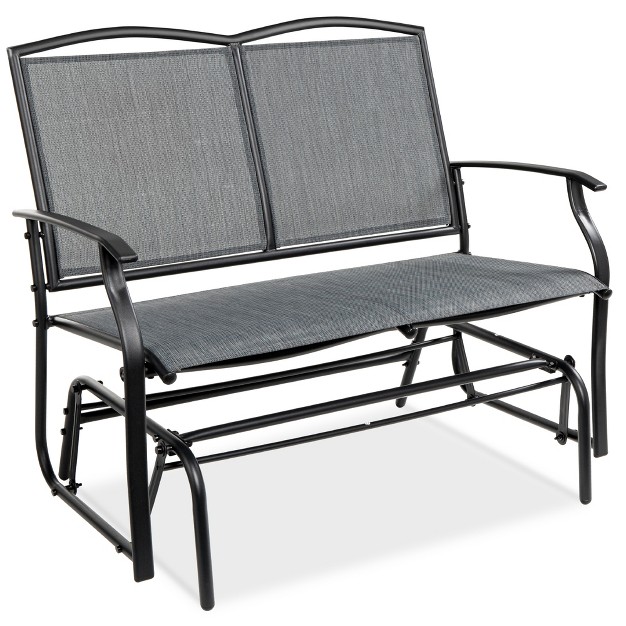 Best Choice Products 2 person Outdoor Swing Glider Steel Patio Loveseat Bench Rocker W Armrests