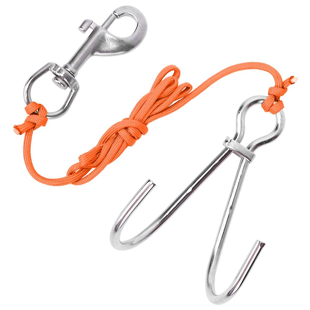 High Quality Stainless Steel Underwater Scuba Diving Drift Rock Single Hook Rope Safety Gear Equipmentorange