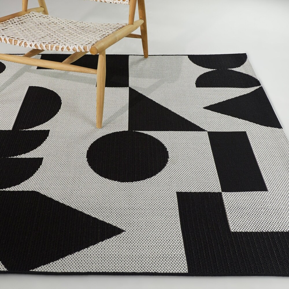 Gideon Mid century Modern Abstract Geometric Indoor/ Outdoor Area Rug