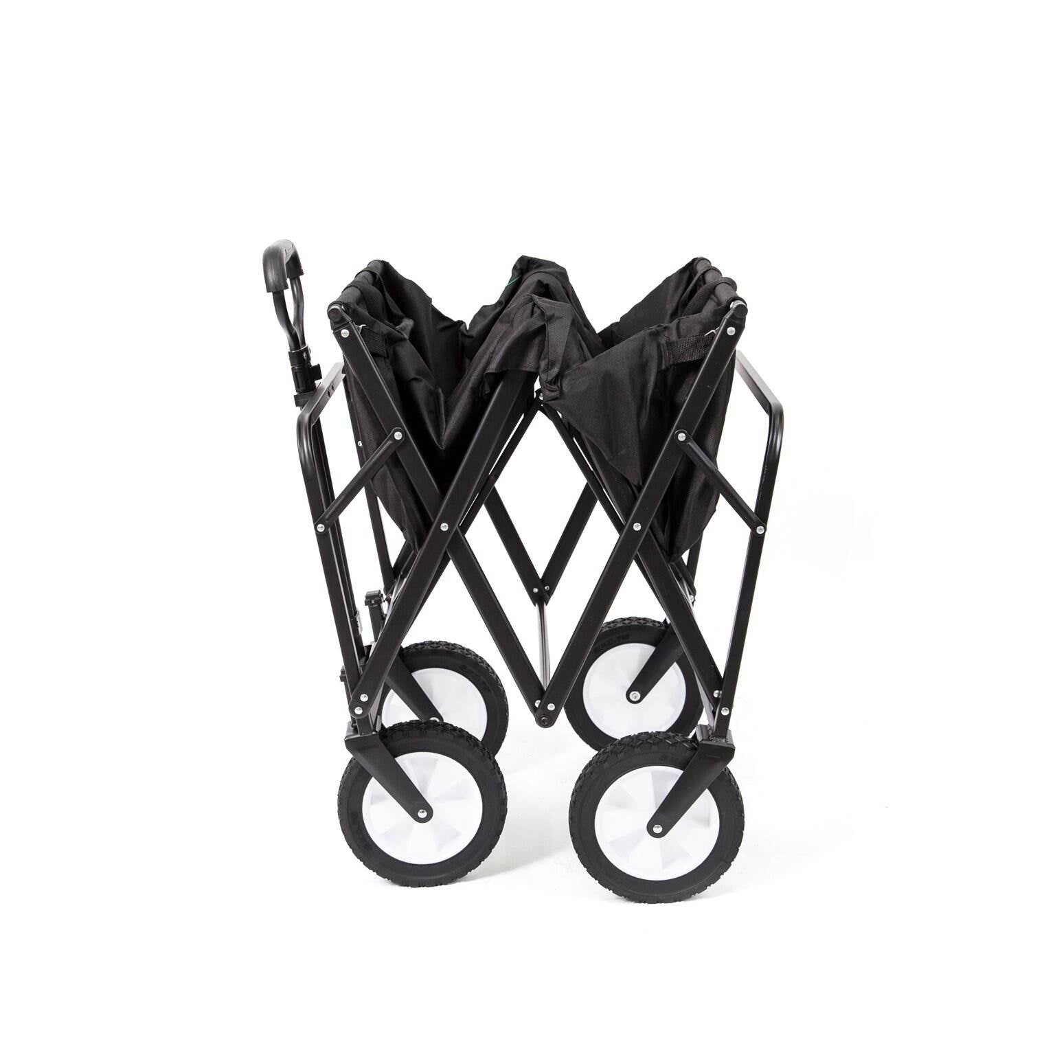 Mac Sports Collapsible Folding Frame Outdoor Garden Utility Wagon Cart (2 Pack)