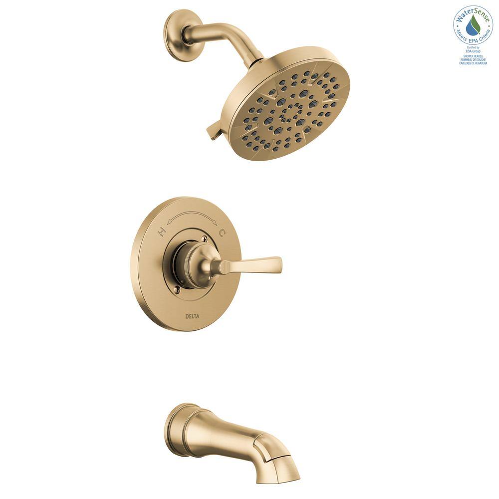 Delta Faryn Single-Handle 5-Spray Tub and Shower Faucet in Champagne Bronze (Valve Included) 144822-CZ