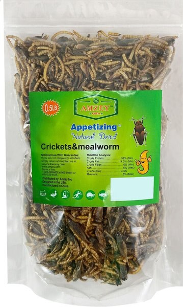 Amzey Appetizing Natural Dried Crickets and Mealworms