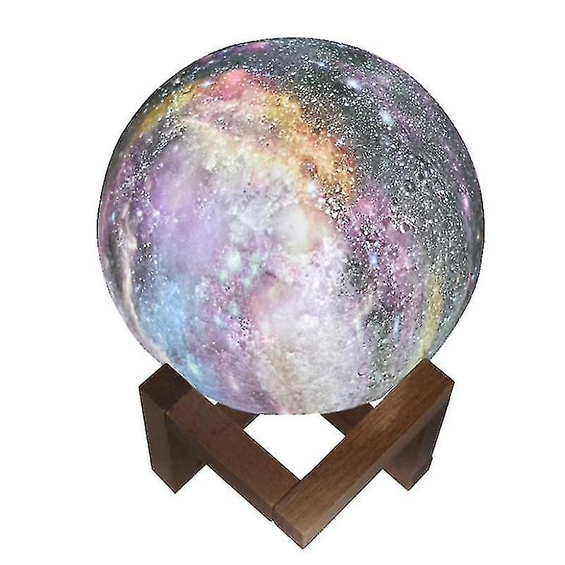 Planet Light Children's Toy Light， 16 Color Led 3d Galaxy Light Star Moon， Light Wooden Tower Remote