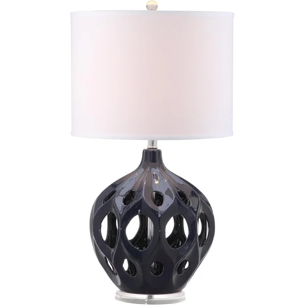 SAFAVIEH Lighting 29-inch Navy Regina Ceramic Table Lamp - 16