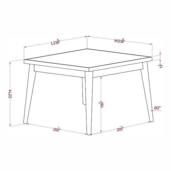 Furniture of America Abi Mid-Century Walnut Solid Wood 24-inch Side Table