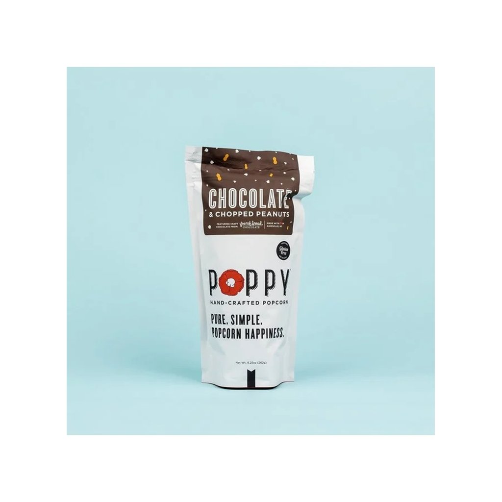 Poppy Handcrafted Popcorn  Chocolate & Chopped Peanuts