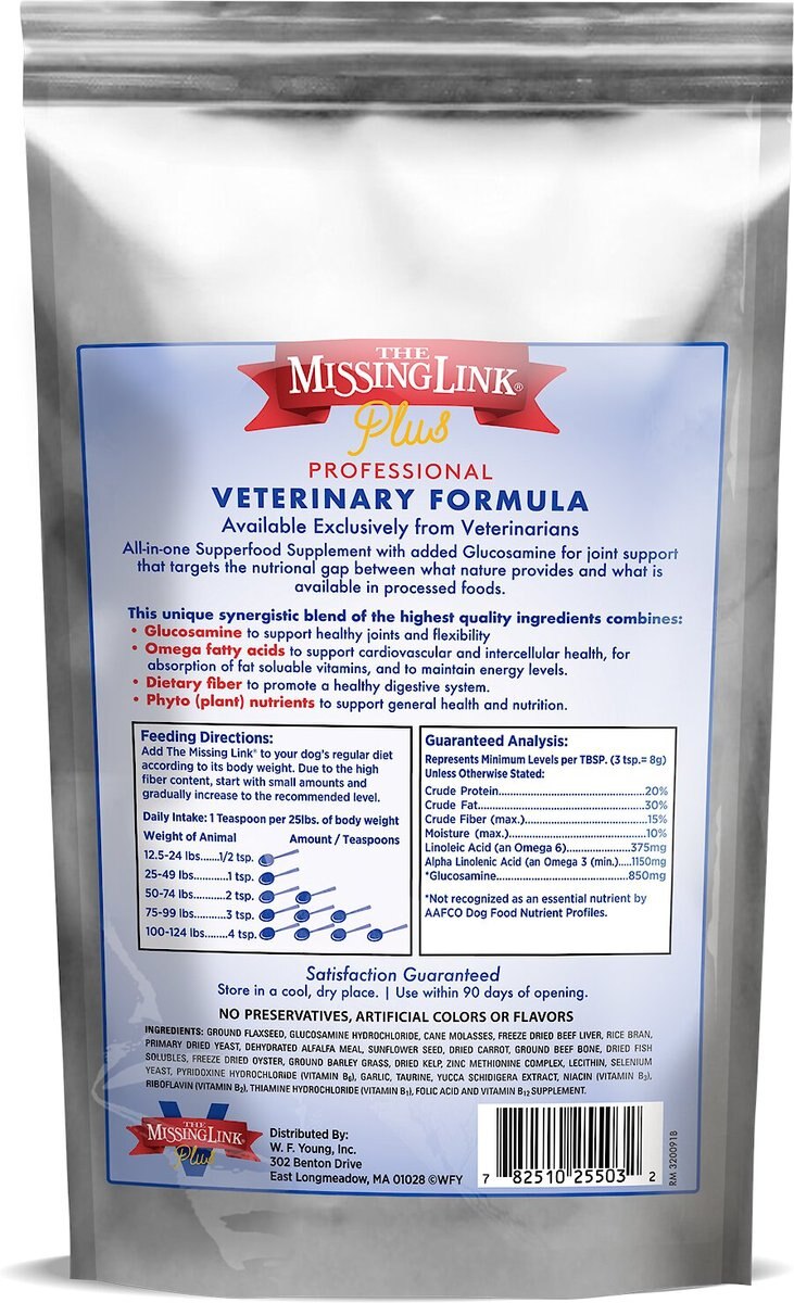 The Missing Link Professional Veterinary Formula Hip， Joint and Coat Superfood Dog Supplement