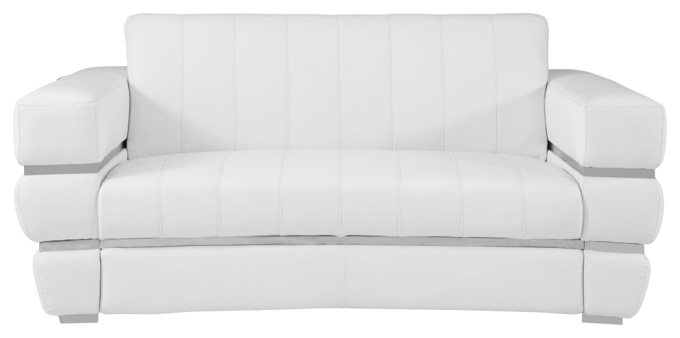 Ferrara Genuine Italian Leather Modern Loveseat   Contemporary   Loveseats   by Luxuriant Furniture  Houzz