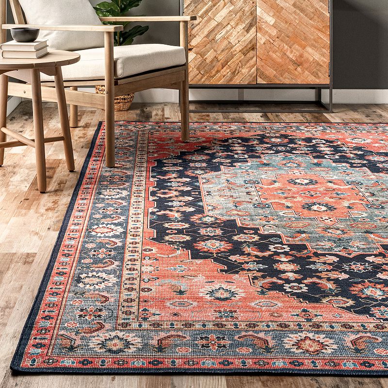 nuLOOM Francis Persian Medallion Machine Washable Area Rug