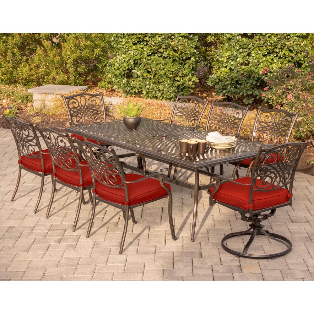 Hanover Traditions 9 Piece Dining Set in Red