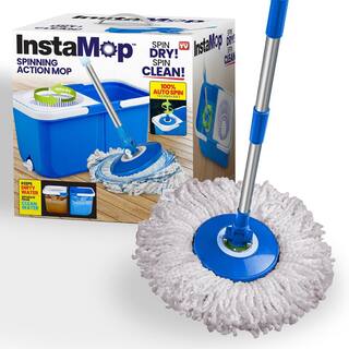 Bell + Howell 7.5 in. Microfiber Mop Head Wet Spin String Mop with Bucket System 1075