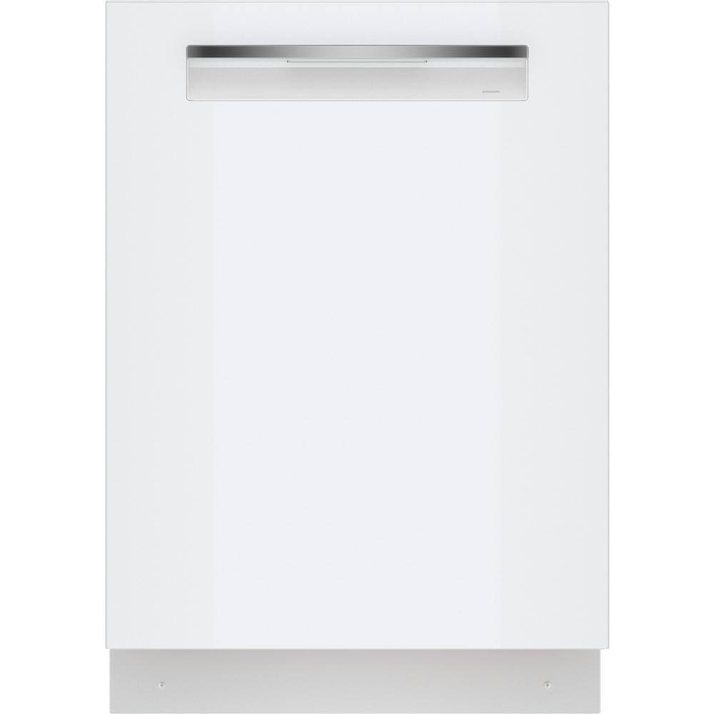 Bosch 800 Series 24 in. White Top Control Tall Tub Pocket Handle Dishwasher with Stainless Steel Tub SHP78CM2N