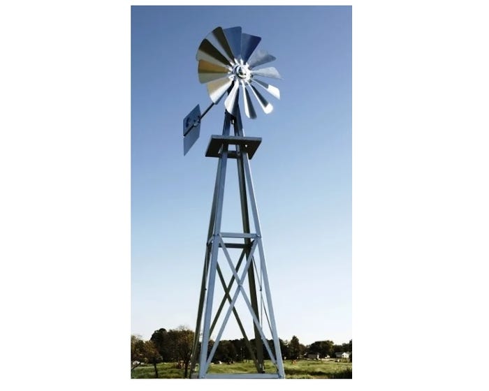 Outdoor Water Solutions Small Galvanized Backyard Windmill BYW0038