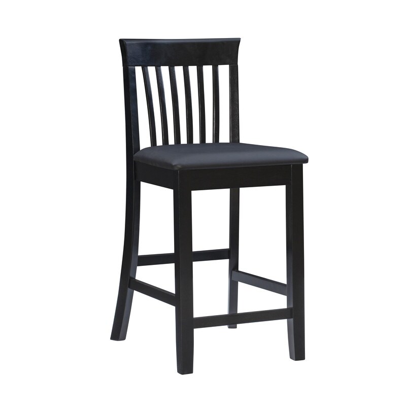 Linon Floresti Black Slat back Counter Stool