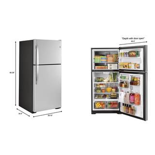 GE 19.2 cu. ft. Top Freezer Refrigerator in Stainless Steel ENERGY STAR GTE19JSNRSS