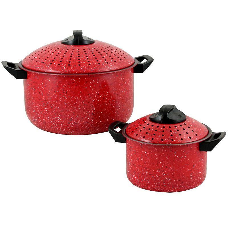 Gibson Home Casselman 4-Piece Nonstick Pasta Pot Set with Bakelite Handle/Knob