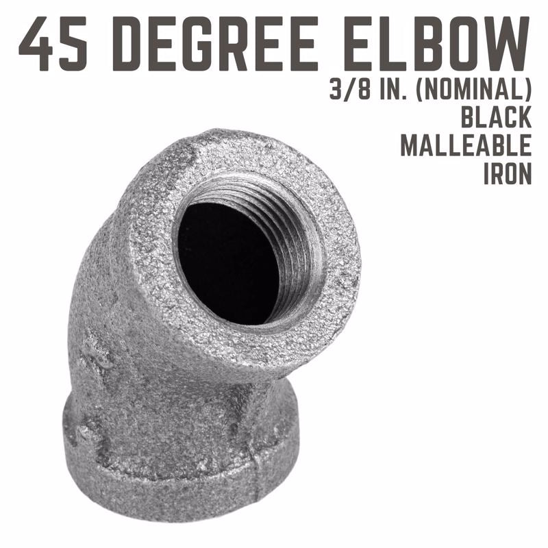 ELBOW 45 DEG BLACK 3/8