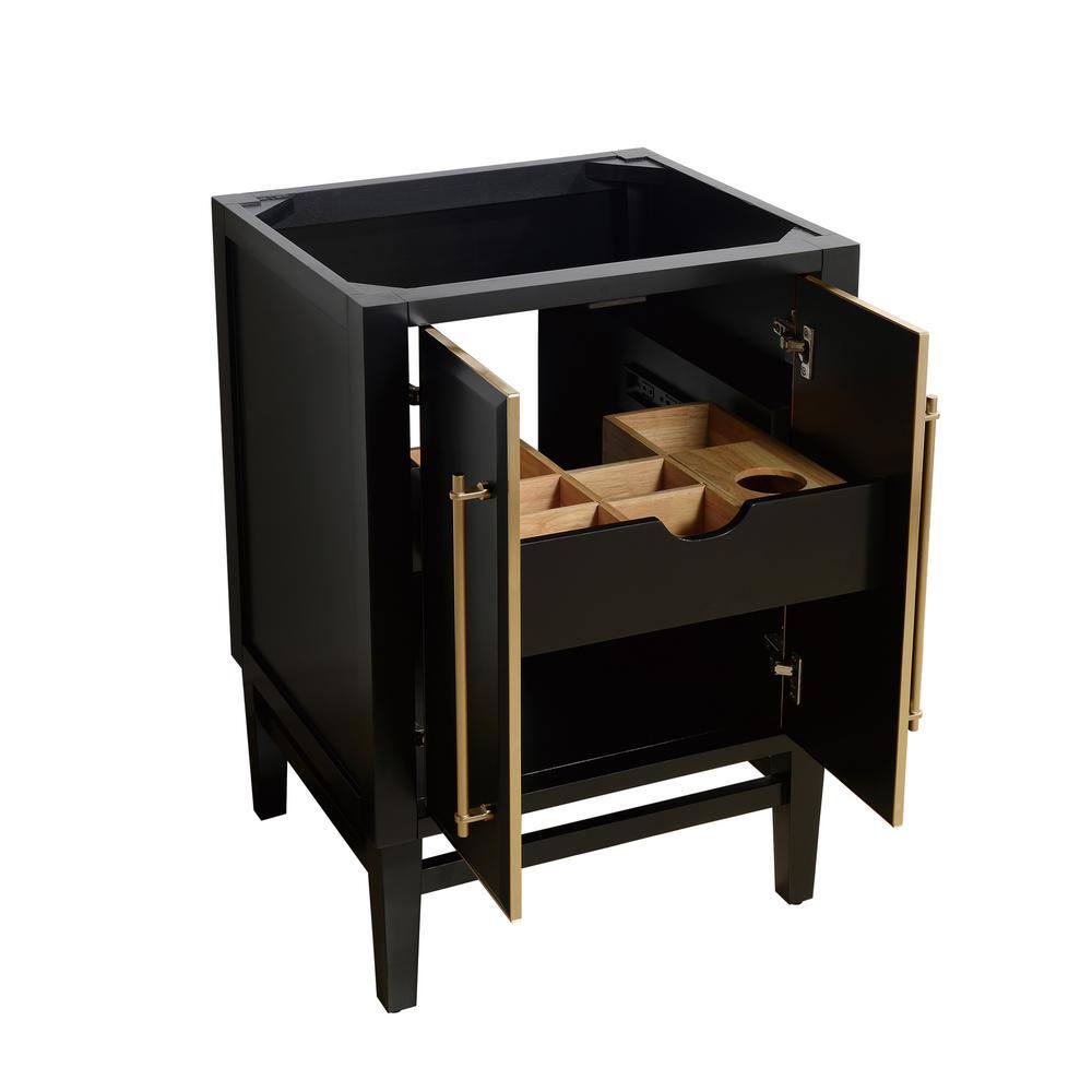 Avanity Mason 24 in. Bath Vanity Cabinet Only in Black with Gold Trim MASON-V24-BKG