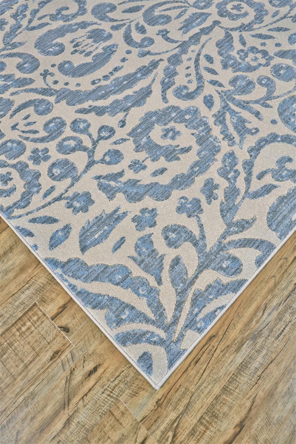 Carini Blue and Ivory Rug by BD Fine