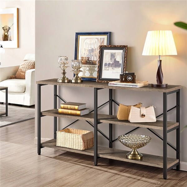 Yaheetech 3 Tiers Industrial Sofa Table Metal Frame Console Table