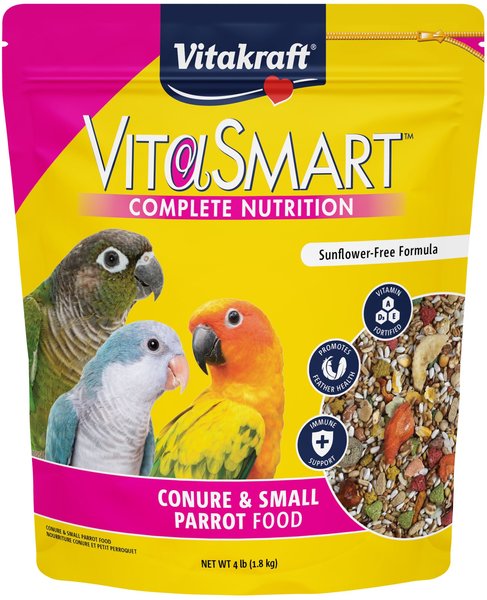 Vitakraft Vita Smart Vitamin-Fortified Gourmet Conure Bird Food， 4-lb bag