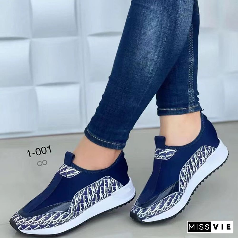 Women'Casual PU Floral Printed Sneakers