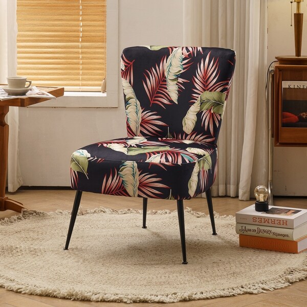 Tufted back farmhouse slipper chair accent chair