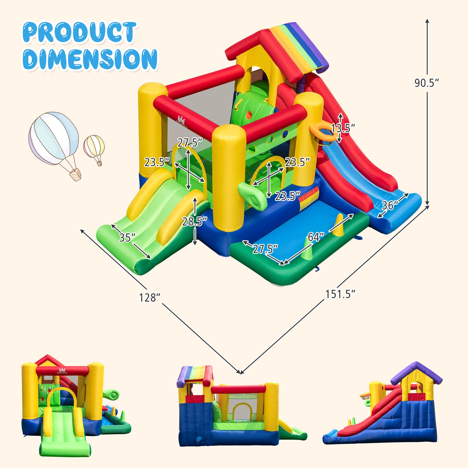 BOUNTECH Inflatable Bounce House with Ball Pit