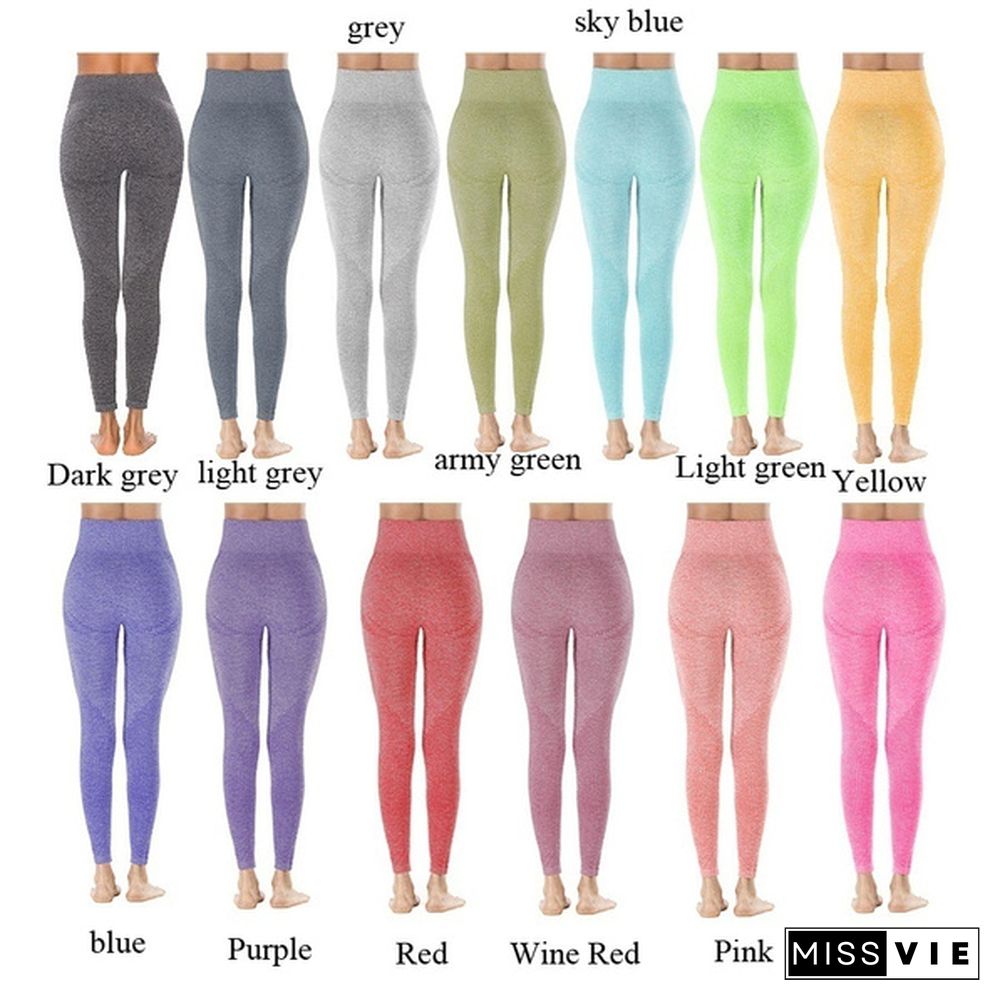 Yoga Pants Yoga Leggings 4 Color S-L High Waist Yoga Leggings Seamless Leggings Tights Women Workout Leggings Mesh Breathable Fitness Clothing Training Pants Female