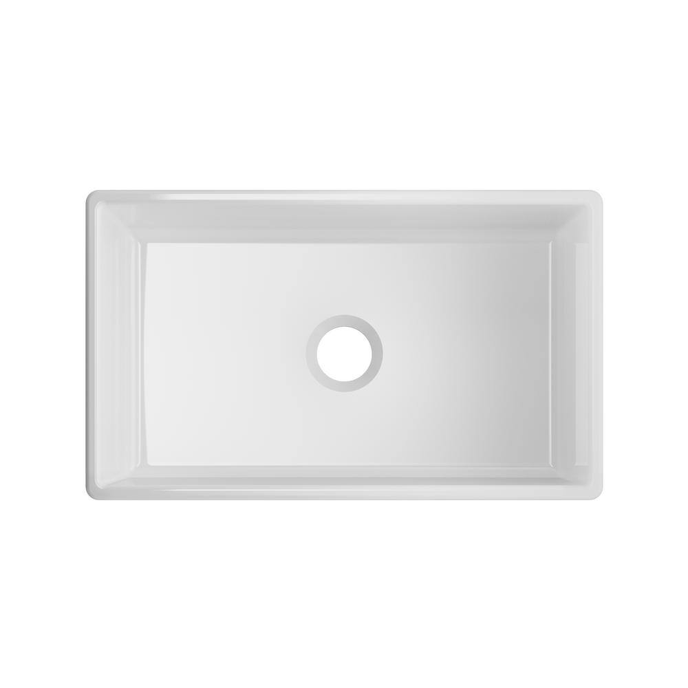 IPT Sink Company Farmhouse Apron Front Fireclay 30 in. Single Bowl Kitchen Sink in White IPTFC30PLN